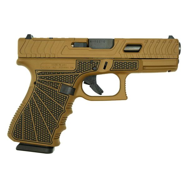 "exclusive g19 gen3 compact 9mm: usa jimbo ripple stipple & gold barrel"
