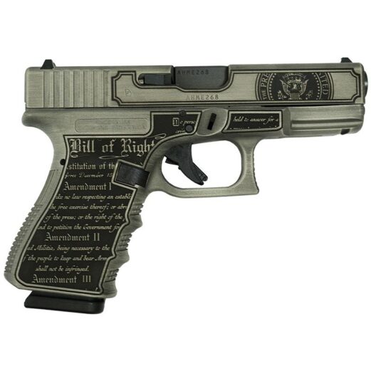 https3a2f2fmedia.chattanoogashooting.com2fimages2fproduct2fglui1950203t242fg19 gen3 compact 9mm 4in 2 15rd trump 2024 crushed silver distressed black glui1950203t24 right.jpg