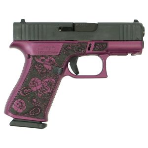 experience the unique glock 43x 9mm: usa custom frame in paisley black cherry