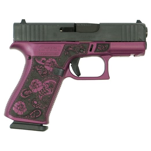 experience the unique glock 43x 9mm: usa custom frame in paisley black cherry