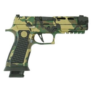 unleash tactical precision with the sig p320 spectre comp 9mm woodland camo