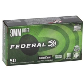 federal ballisticlean 9mm luger ammo 98 grain frangible law enfo