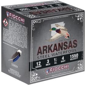 fiocchi arkansas steel waterfowl 12 gauge ammo 1 1/5oz #4 steel shot