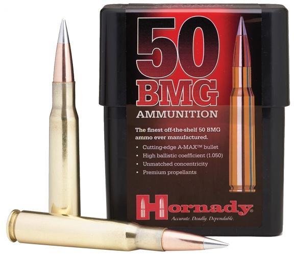 Hornady Match Rifle Ammunition .50 BMG 750 gr A-MAX 2820 fps - 10/box