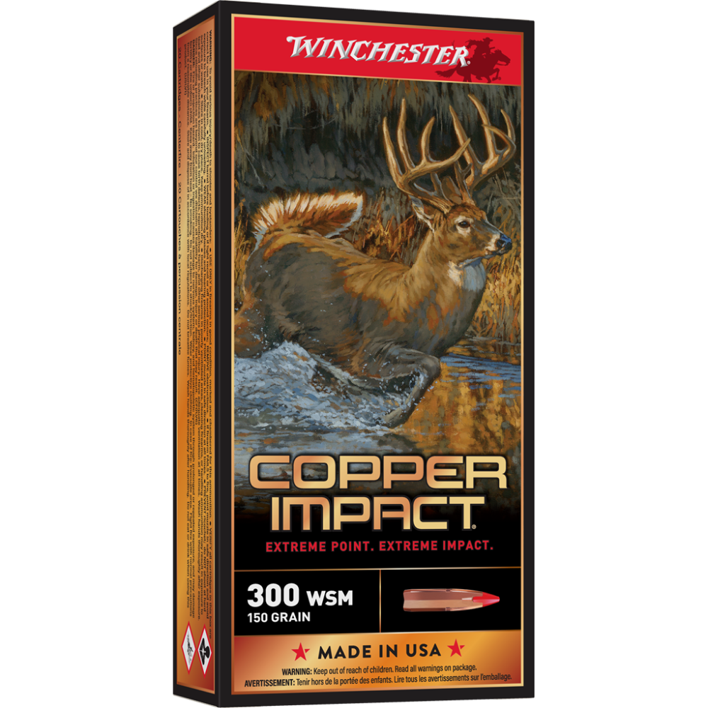 Winchester Copper Impact Rifle Ammunition 300 WSM 150 gr. BT 3200 fps 20/ct