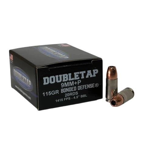 Double Tap Bonded Defense Handgun Ammunition 9mm(+P) 115gr JHP 1415 fps 20/ct - DoubleTap Ammunition