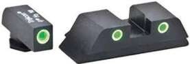 Green Tritium FRONT/REAR 3 dot sight set white outlines for Glock Gen 5