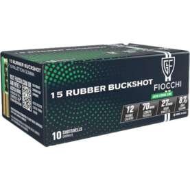 Fiocchi Defense Dynamics Rubber Buck Shotshells 12ga 2-3/4" 15plt 790 fps Rubber 10/ct