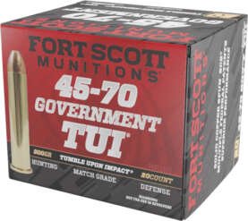 FORT SCOTT 45-70 GOV 300GR TUI - SOLID COPPER 20RD 10BX/CS