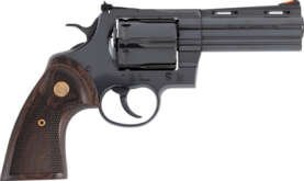 COLT ANACONDA 44MAG 4" 6RD - BLUED MEDALLION WOOD GRIPS