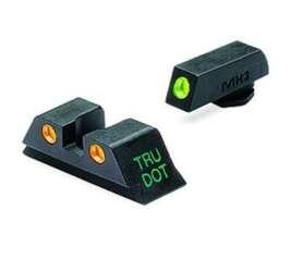 Meprolight Tru-Dot Night Sight Set - Glock 9mm .357 Sig 40 S&W .45 GAP Fixed Set Green/Orange
