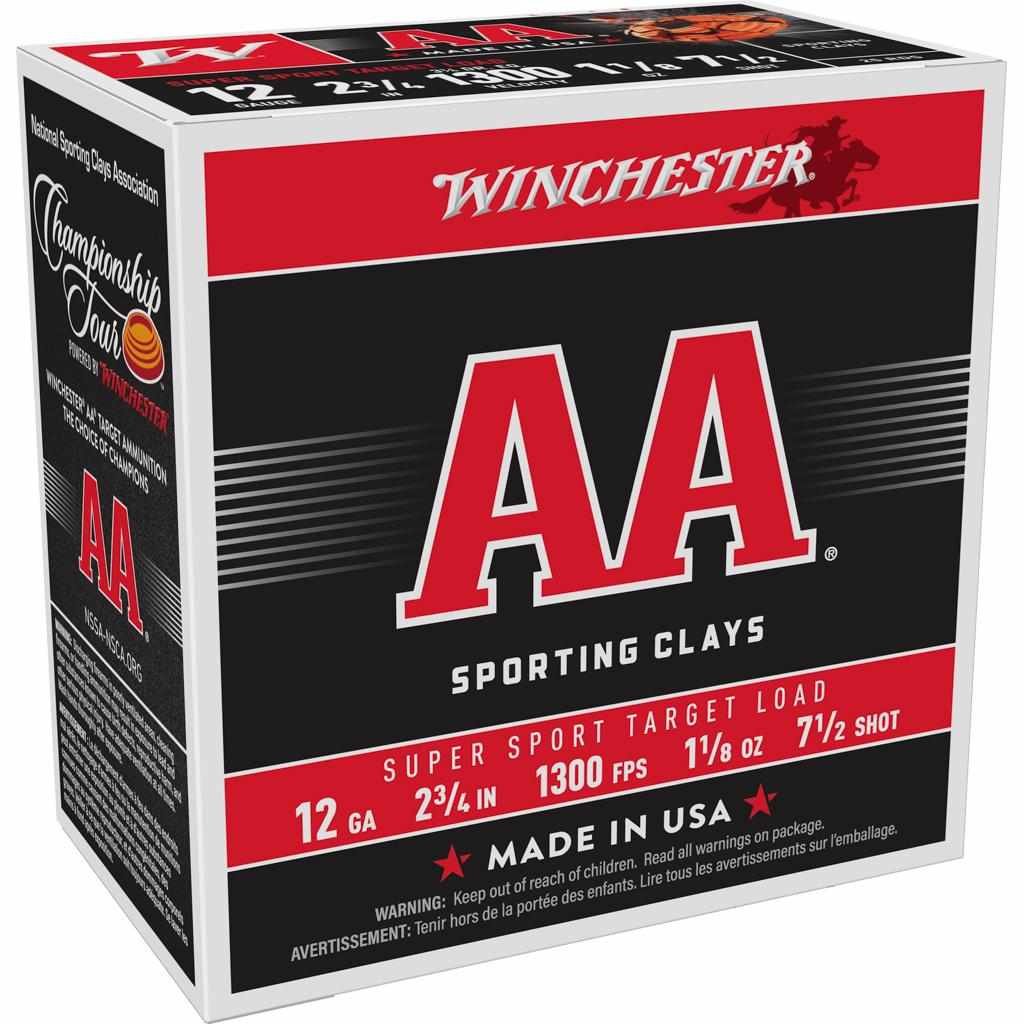 Winchester AA Super Sport 12 ga 2-3/4" 1-1/8 oz #7.5 1300 fps - 25/ct