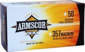 ARMSCOR 357 MAG 158GR FMJ - 50RD 20BX/CS