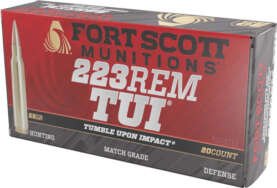 FORT SCOTT 223 REM 55GR TUI - SOLID COPPER 20RD 25BX/CS