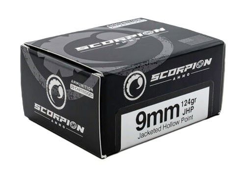 SCORPION 9MM LUGER - 124GR JHP 20RD 10BX/CS - Scorpion Ammo