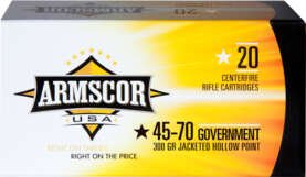 ARMSCOR 45-70 GOV 300GR JHP - 20RD 10BX/CS
