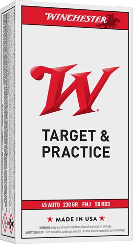 WINCHESTER USA 45 ACP 230GR - FMJ-RN 50RD 10BX/CS