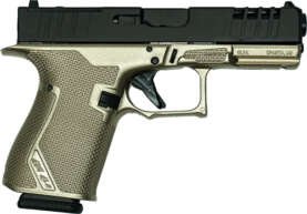 GLFA 19 STRIKER 9MM 4" 15 SHOT - BLACK SLIDE PLATINUM FRAME