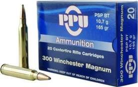 PPU Rifle Ammunition .300 Win Magnum 165 gr SPBT 3050 fps 20/ct