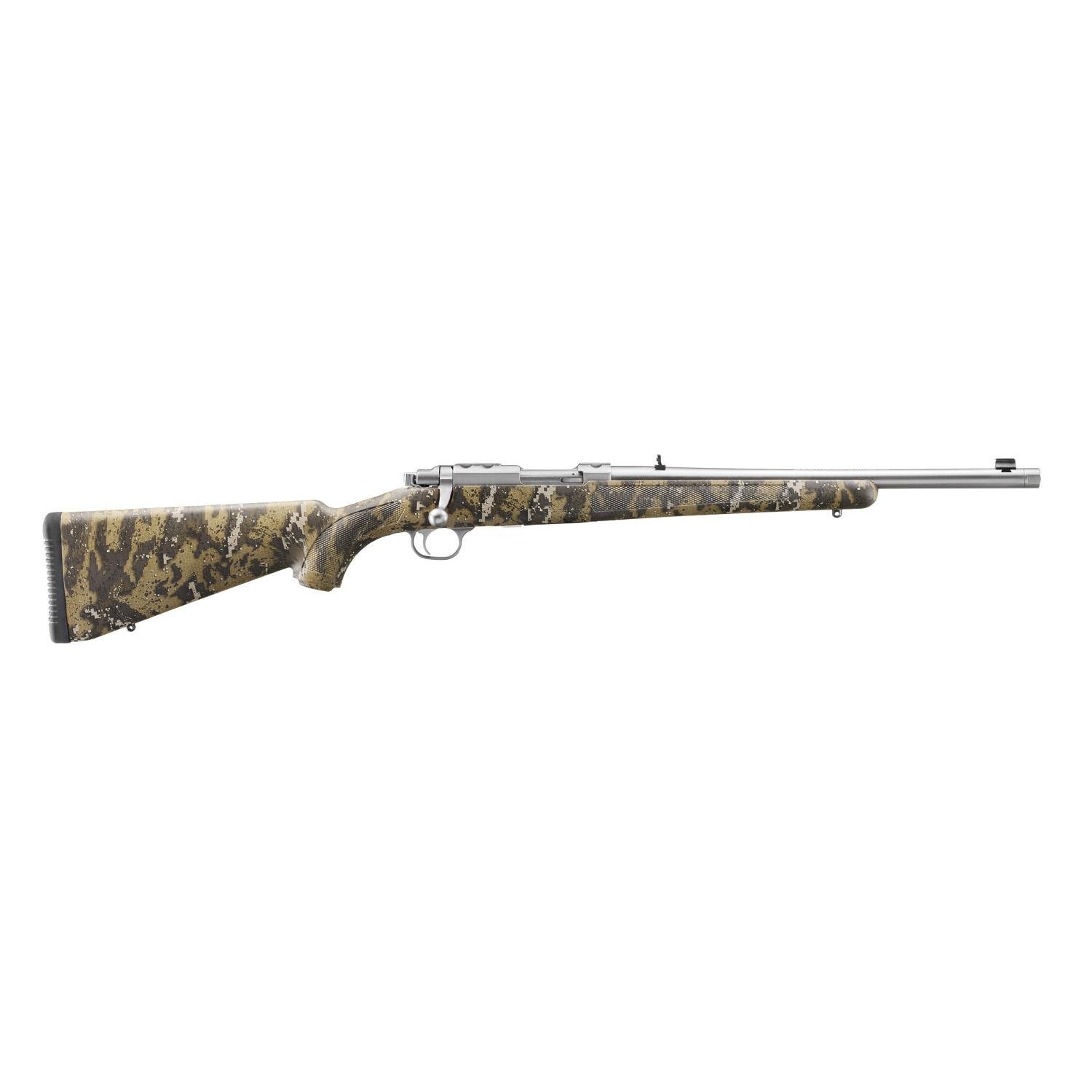 Ruger 77/44 Rifle .44 Rem 4rd Capacity 16.6" Threaded Barrel Mag Alloy Blued Steel w/Desolve Bare Reduced Camo Pattern Stock
