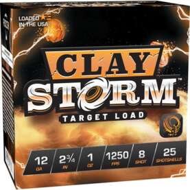 CLAY STORM 12 GAUGE 2-3/4'' 1OZ #8 SHOT 1250 FPS 25/BOX