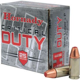 Hornady Critical Duty Pistol Ammo 9mm Luger +P 135 gr. FlexLock 25 rd.