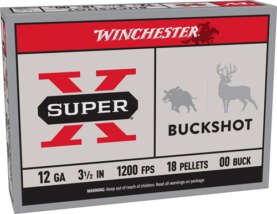 WINCHESTER SUPER-X 12GA 3.5" - 00 BUCK 18 PELLETS 5RD 50BX/CS
