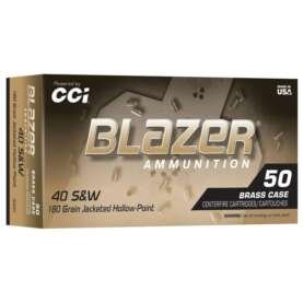 Blazer Brass Handgun Ammunition .40 S&W 180gr JHP 1015 fps 50/ct