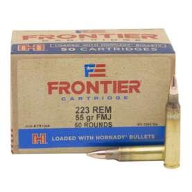 Hornady Frontier Rifle Ammunition .223 Rem 55 gr FMJ 3240 fps 50/ct(Oriented)