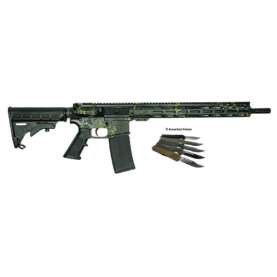 Great Lakes AR-15 Rifle .223 Wylde 30rd Magazine 16" Barrel Lichen Black with 5 OTF 3-1/2" Blade Knives