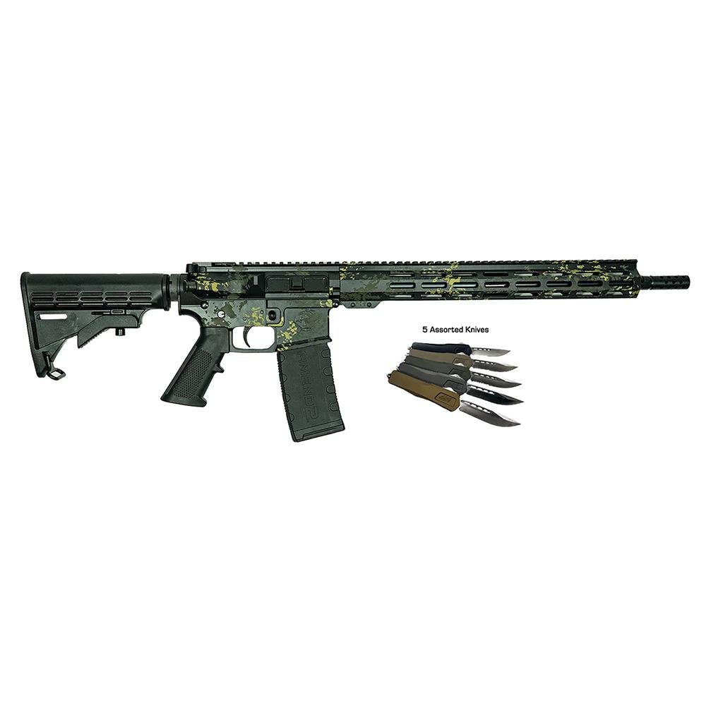 Great Lakes AR-15 Rifle .223 Wylde 30rd Magazine 16" Barrel Lichen Black with 5 OTF 3-1/2" Blade Knives