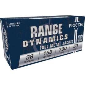 Fiocchi Pistol Shooting Dynamics Handgun Ammunition .38 Spl 158 gr FMJ 730 fps 50/rd