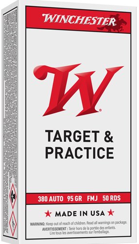 WINCHESTER USA 380 ACP 95GR - FMJ 50RD 10BX/CS