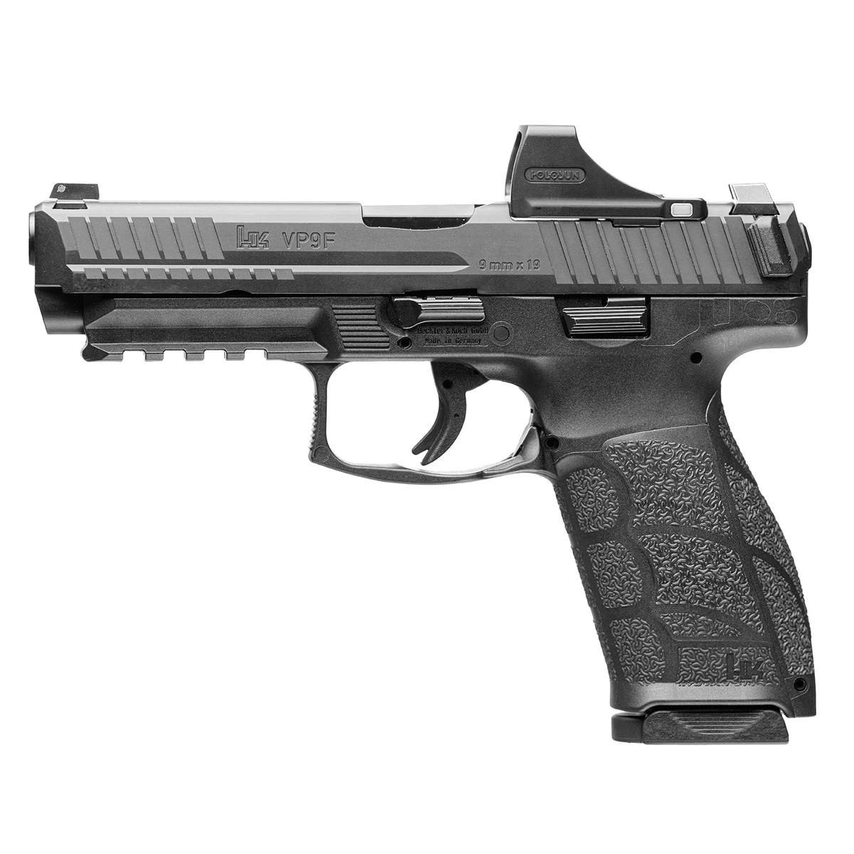 H&K VP9A1 F Handgun 9mm Luger 10rd Magazines (2) 4.53" Barrel Black Holosun SCS - CA Compliant