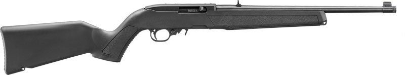 RUGER 10/22 22LR 16.4" THREAD - BARREL BLACK POLYMER STOCK