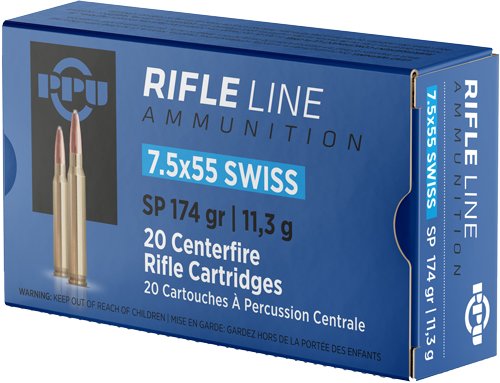 PPU 7.5X55 SWISS 174GR JSP - 20RD 10BX/CS