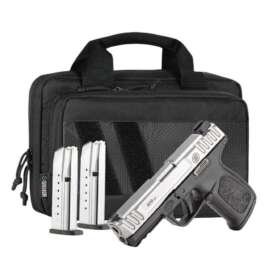 S&W SD9 2.0 Handgun Bundle  9mm Luger 16rd Magazine(3) 4" Barrel White Dot Sights No Thumb Safety 2-Tone Savior Bag