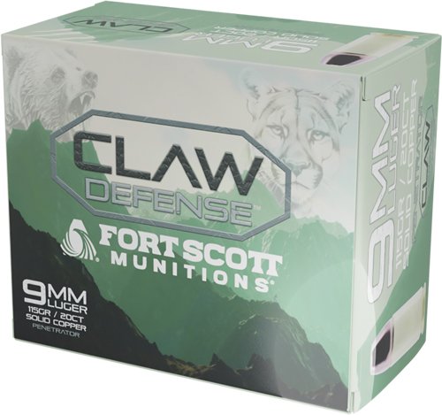 FORT SCOTT 9MM LUGER 115GR - CLAW DEFENSE FN 20RD 25BX/CS