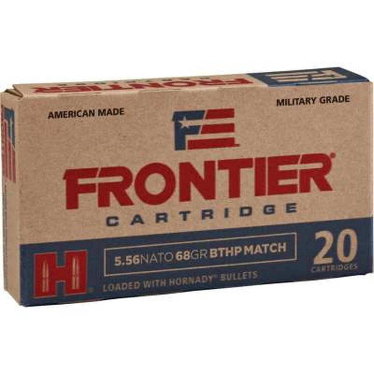 Hornady Frontier Rifle Ammunition 5.56X45 NATO 68 gr BTHP-MATCH 2960 fps 20/ct
